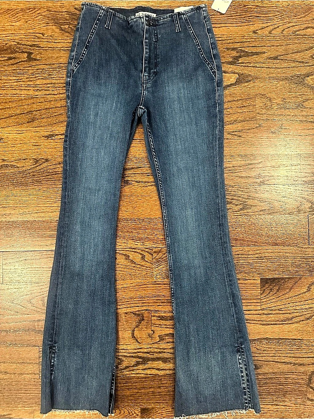Free People C Night Sky Flare Jeans in Blue Waist 28 NWT